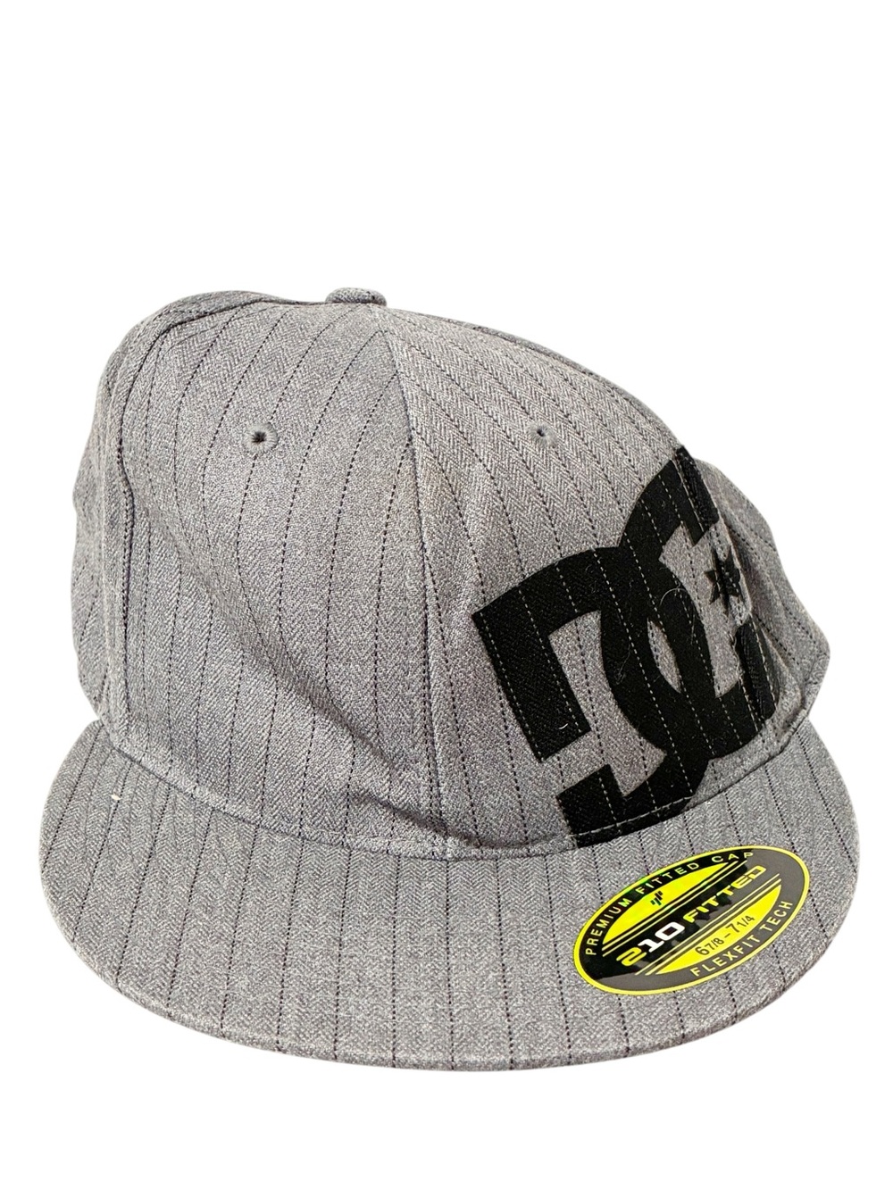 DC Skateboarding Grey Pin Stripe Fitted Hat Baseball